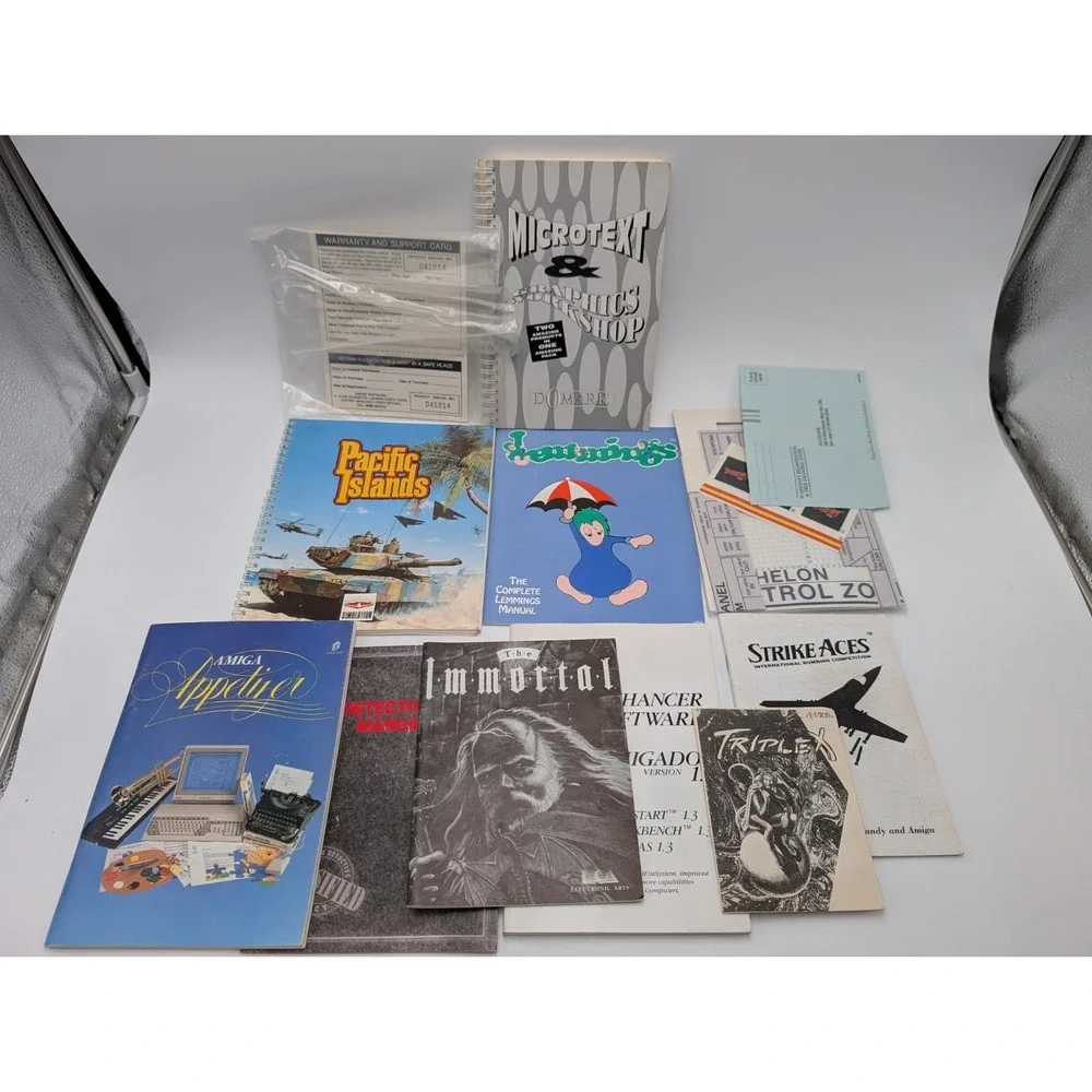 Commodore 64 Amiga Manuals Lot Immortal Lemmings Triple‎ X Plus More